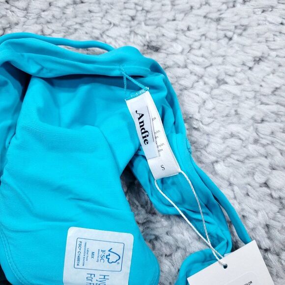 Andie Swim The Riviera Belted Light Neon Blue Bikini Bottom Size Small - Picture 5 of 8